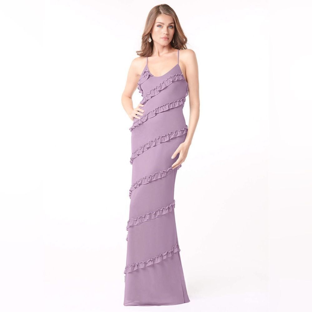 Azazie‎ Harlow bridesmaid dress plum color size 4 NWT in packaging